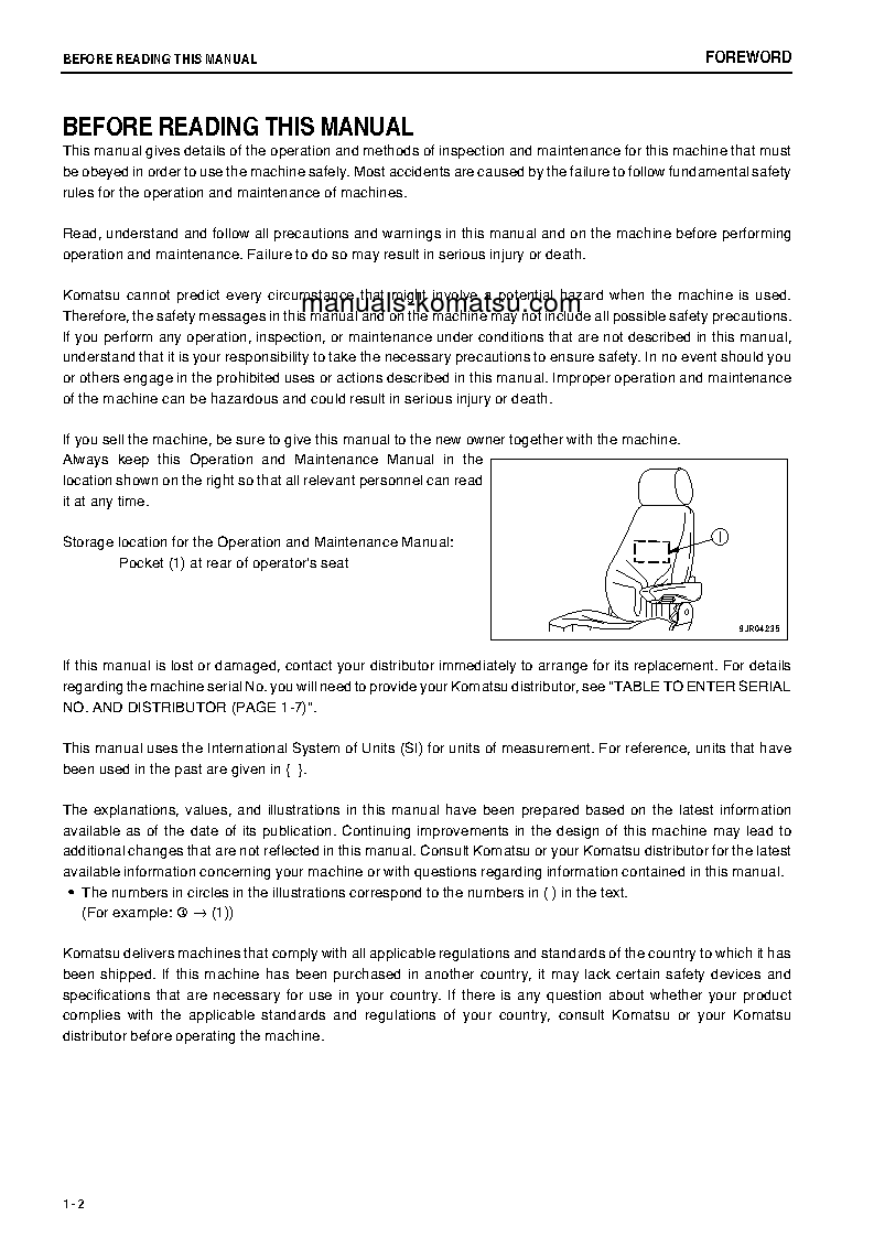 Protected: WA600-6(JPN)-W/O EGR S/N 65024-UP Operation manual (English)