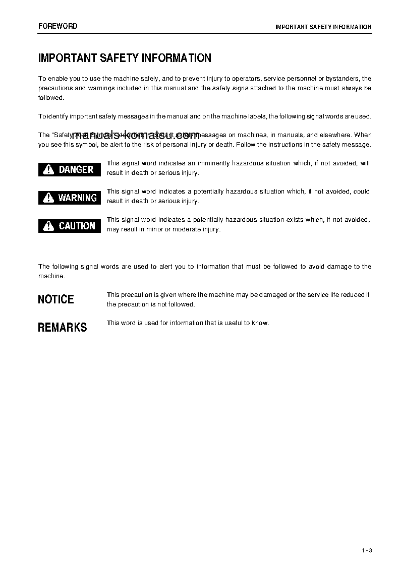 Protected: D85PX-15(JPN)-W/O EGR S/N 20013-UP Operation manual (English)