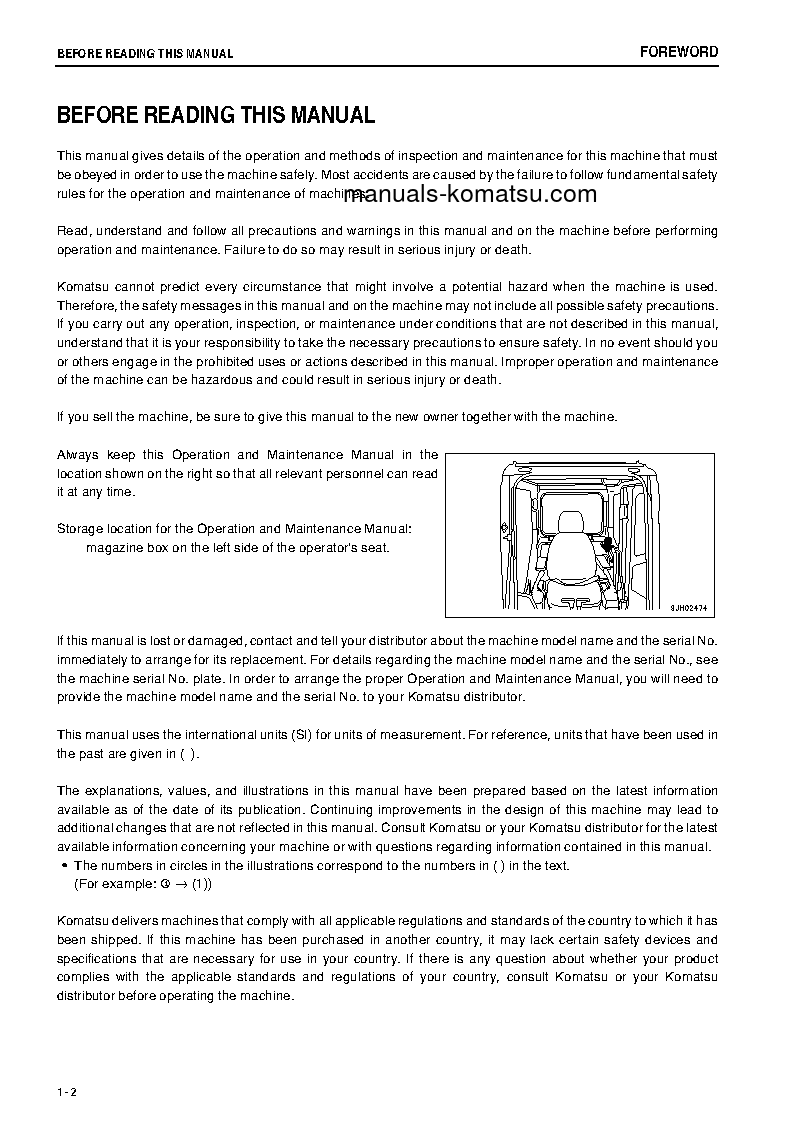 Protected: PC400LC-8(JPN)-WORK EQUIPMENT GREASE 100H S/N 70456-UP Operation manual (English)