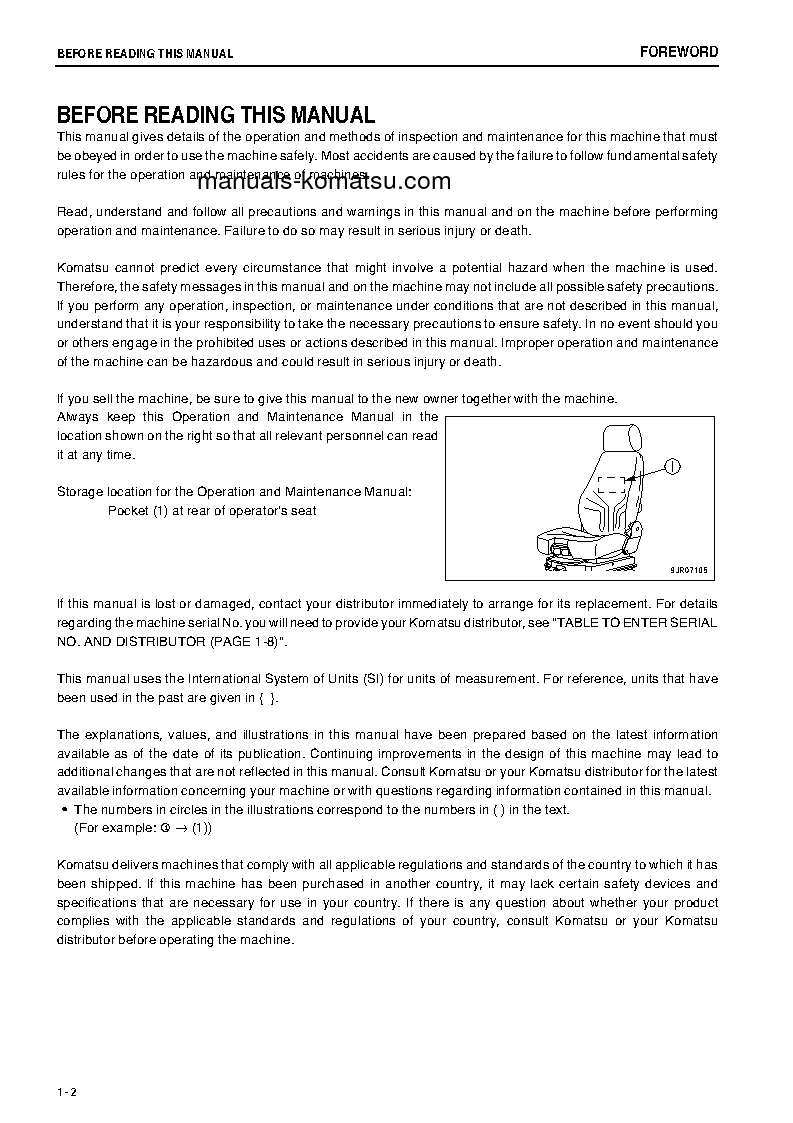 Protected: WA1200-6(JPN) S/N 60001-UP Operation manual (English)