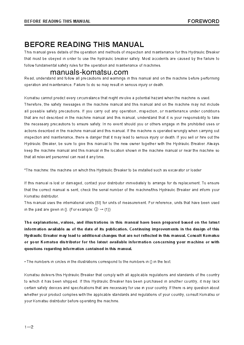 Protected: JTHB450-3(JPN)-HYDRAULIC BREAKER S/N 10001-99999 Operation manual (English)