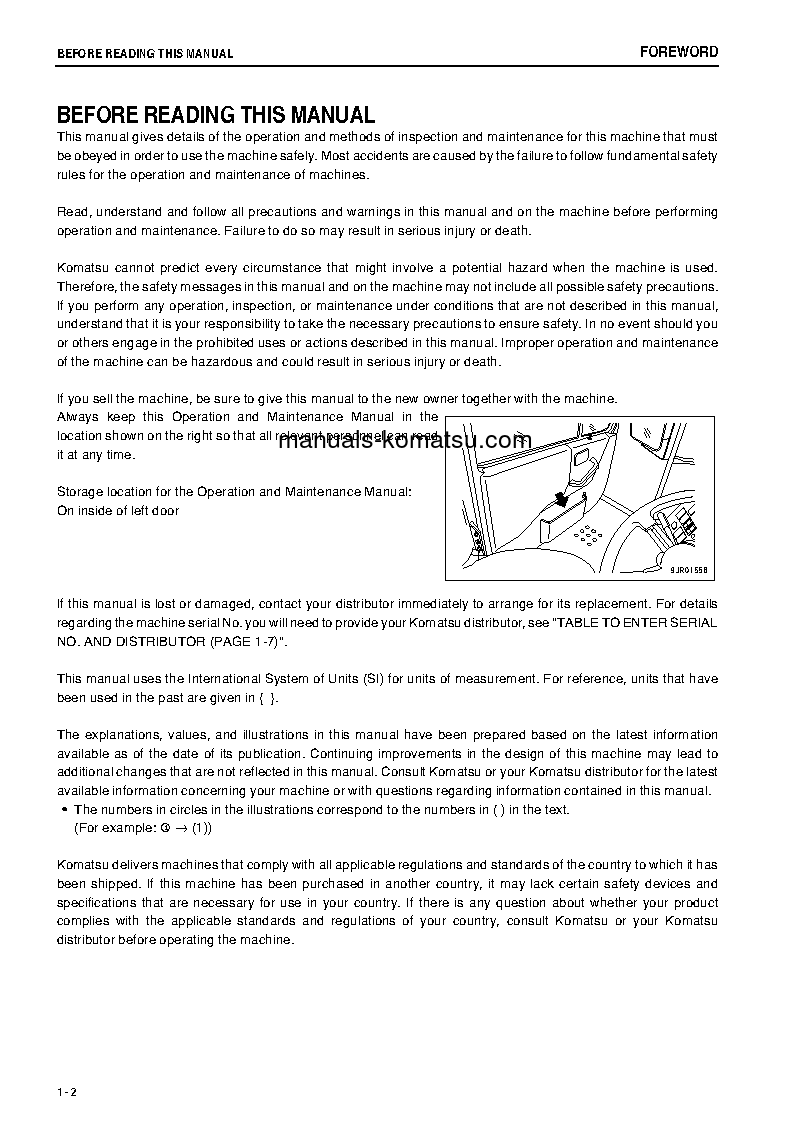 Protected: HD325-7(JPN)-W/O EGR S/N 11088-UP Operation manual (English)
