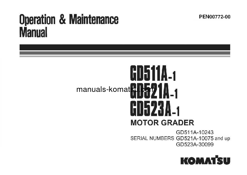 GD523A-1(JPN) S/N 30099-UP Operation manual (English)