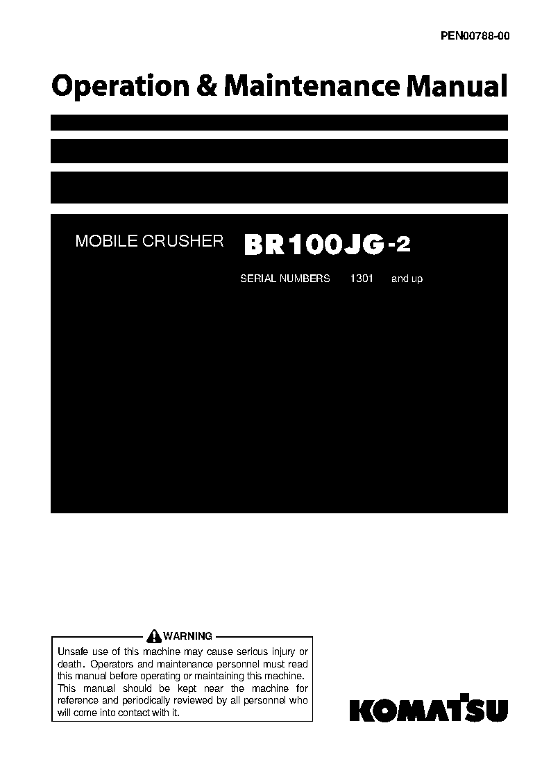 BR100JG-2(JPN) S/N 1301-UP Operation manual (English)