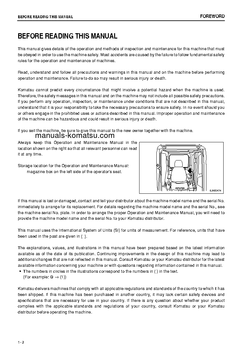 Protected: PC200LC-8(JPN)-M0, WORK EQUIPMENT GREASE 100H S/N 400525-UP Operation manual (English)
