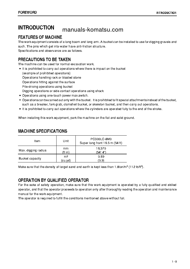 Protected: PC300LC-8(JPN)-M0, SUPER LONG FRONT SPEC. S/N 80001-UP Operation manual (English)
