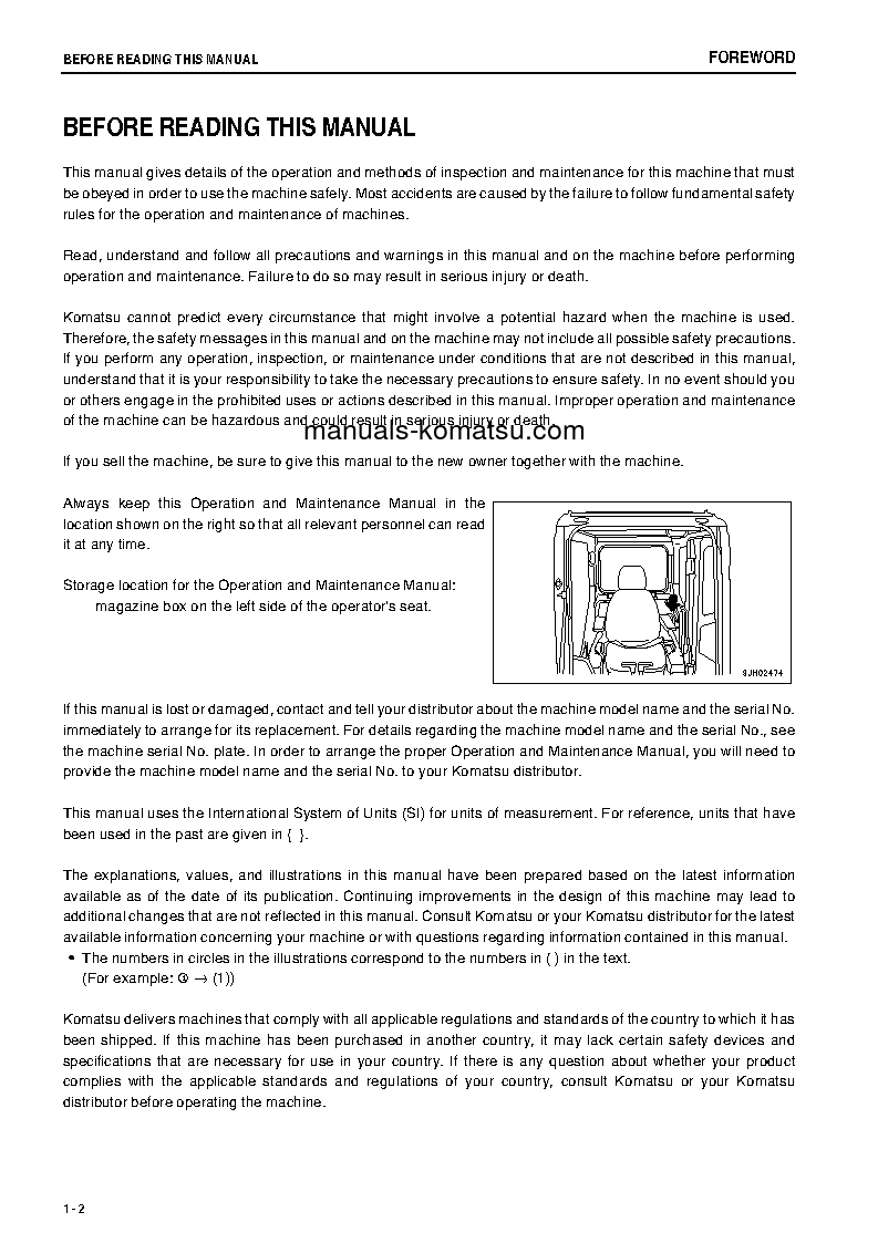 Protected: PC400LC-8(JPN)-GREASING 500H, ALL SAFETY LABELS ARE PICTORIAL S/N 71636-UP Operation manual (English)
