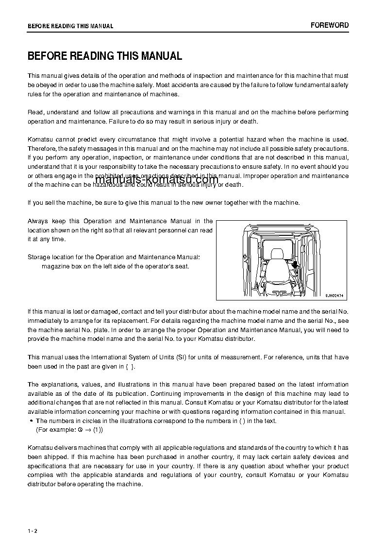 Protected: PC200LC-8(JPN)-M0, GREASING 100H, ALL SAFETY LABELS ARE PICTORIAL S/N 400668-UP Operation manual (English)