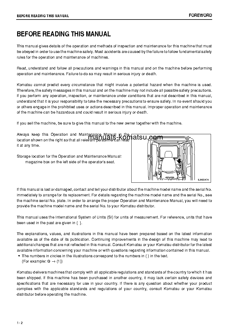 Protected: PC400LC-8(JPN)-R, GREASING 500H, ALL SAFETY LABELS ARE PICTORIAL S/N 75101-UP Operation manual (English)