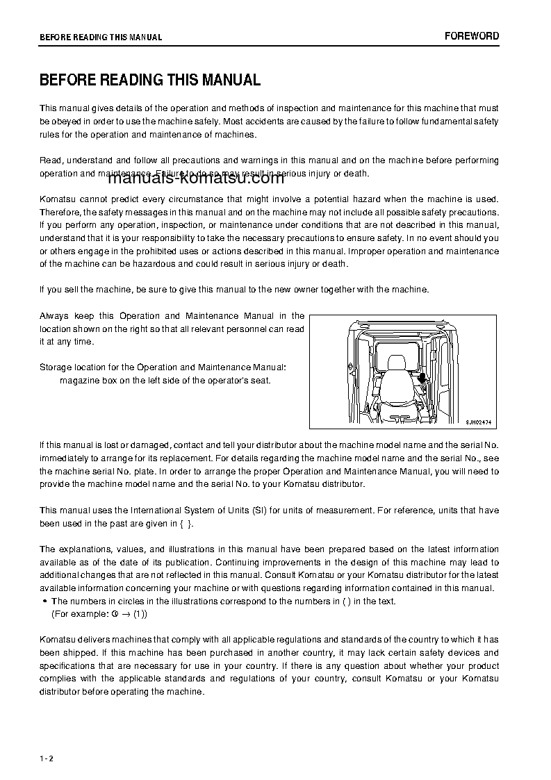 Protected: PC400LC-8(JPN)-R, GREASING 100H, ALL SAFETY LABELS ARE PICTORIAL S/N 75101-UP Operation manual (English)
