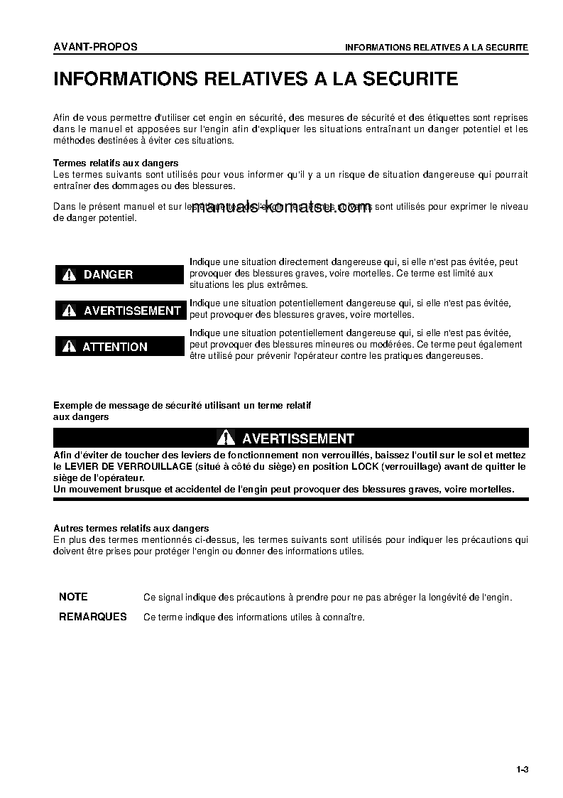 Protected: PC220-7(JPN) S/N 65001-UP Operation manual (French)