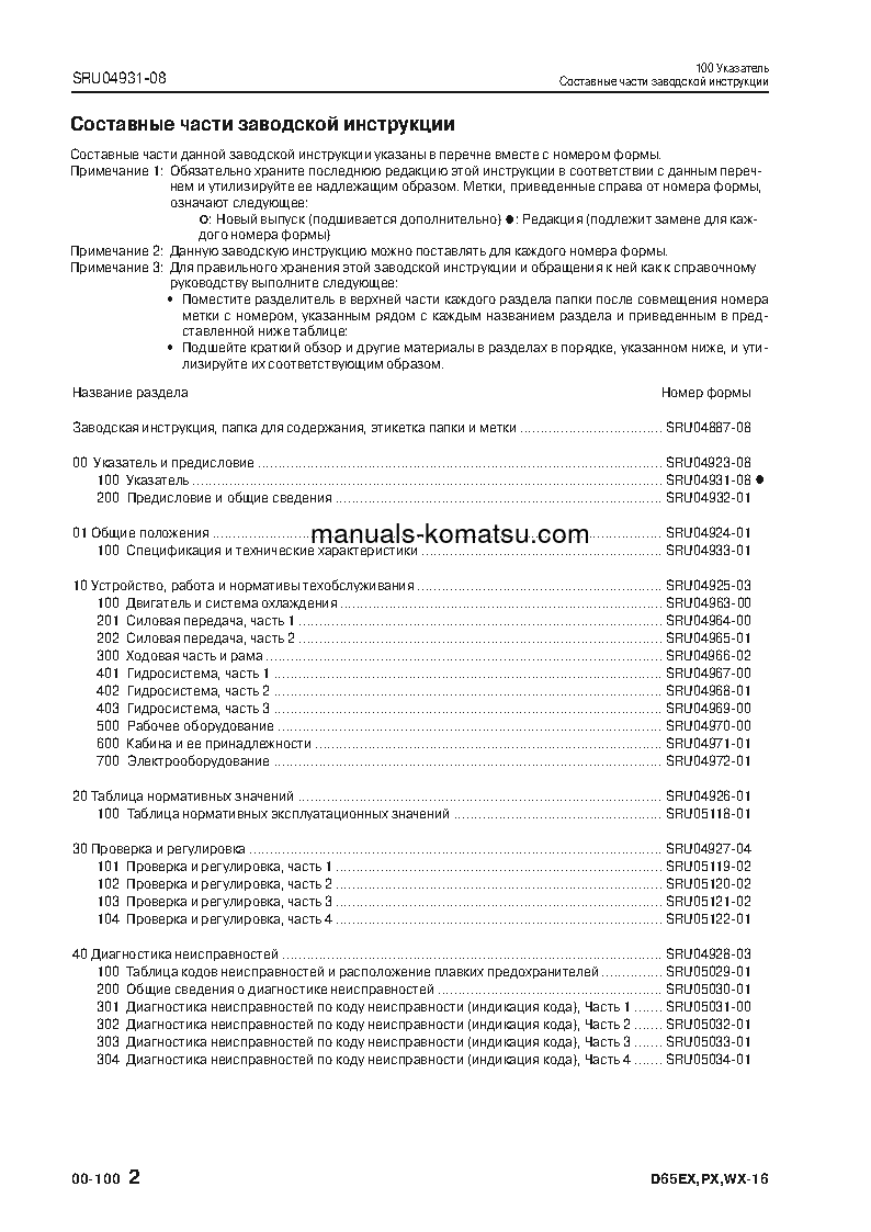 Protected: D65WX-16(JPN) S/N 80001-UP Shop (repair) manual (Russian)