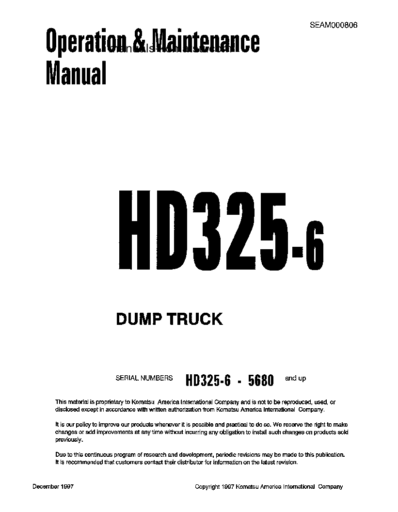 HD325-6(JPN) S/N 5680-5717 Operation manual (English)