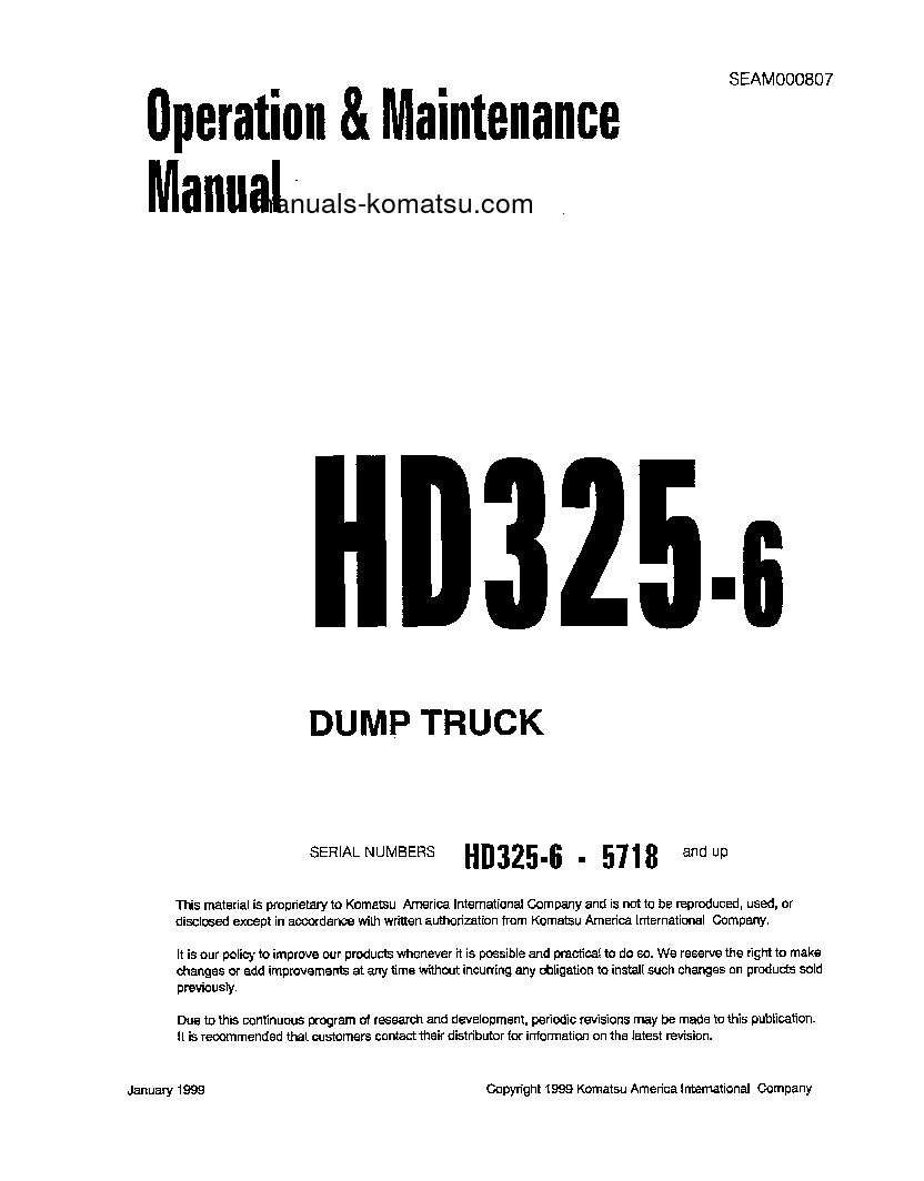 HD325-6(JPN) S/N 5718-5800 Operation manual (English)