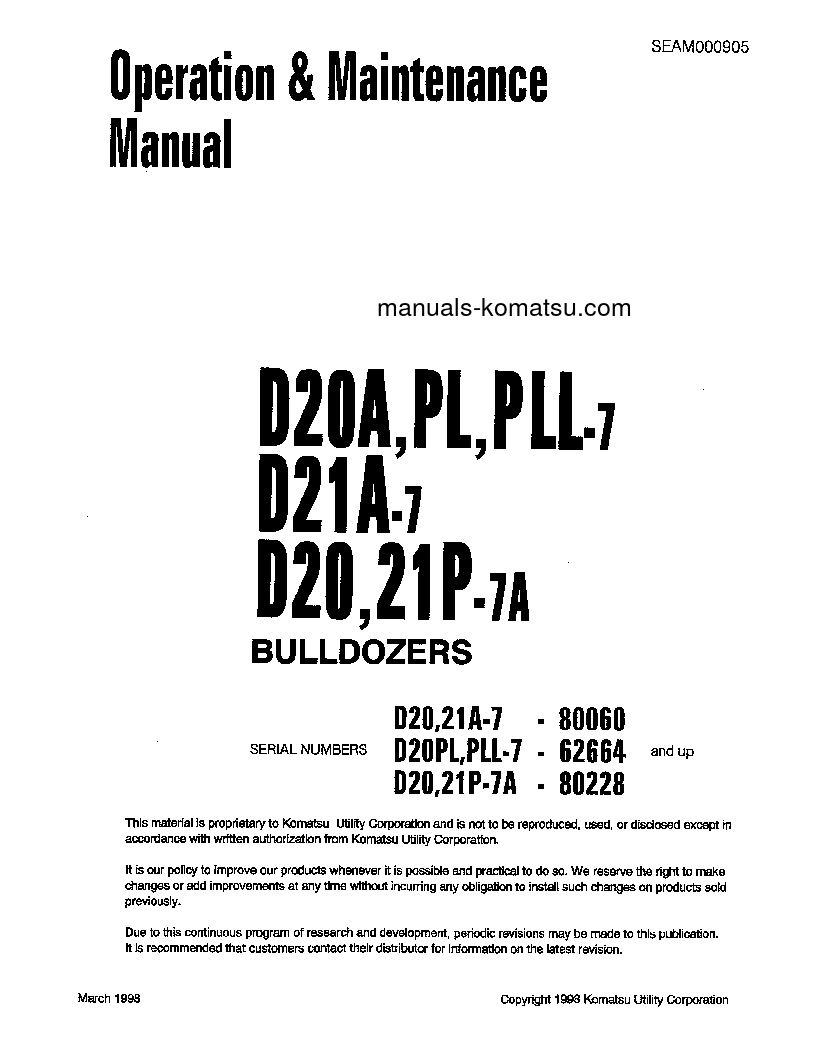 D21P-7(JPN)-EMISSION ENG. S/N 80228-80832 Operation manual (English)