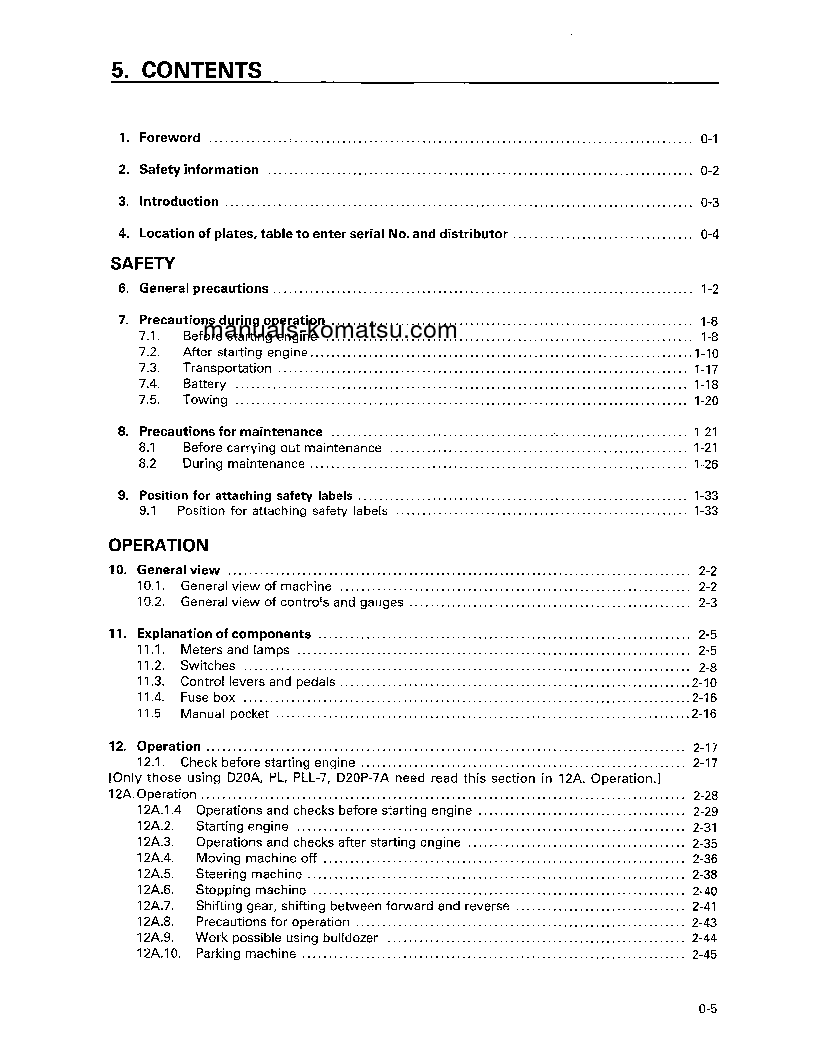 Protected: D21P-7(JPN)-EMISSION ENG. S/N 80228-80832 Operation manual (English)