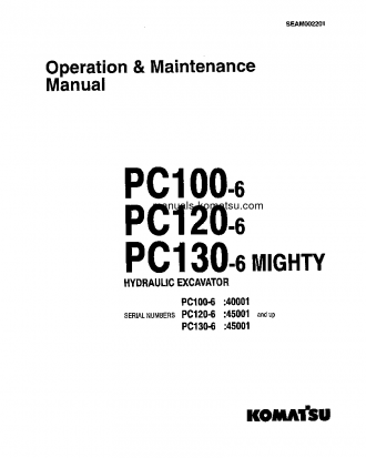 PC120-6(JPN) S/N 45001-47570 Operation manual (English)