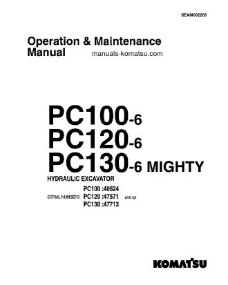 PC120-6(JPN) S/N 47571-50200 Operation manual (English)
