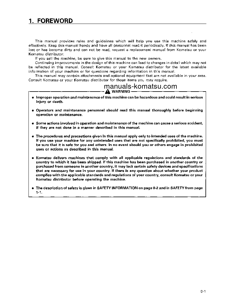 Protected: PC100-6(JPN) S/N 40624-41400 Operation manual (English)