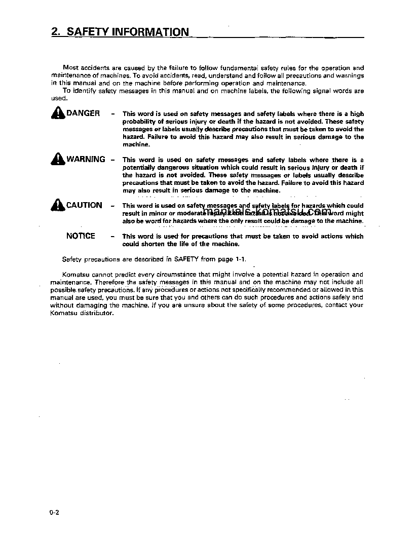 Protected: WA800-2(JPN) S/N 10501-10709 Operation manual (English)