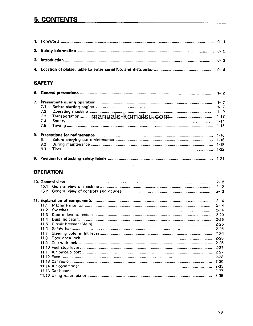 Protected: WA800-2(JPN) S/N 10710-UP Operation manual (English)