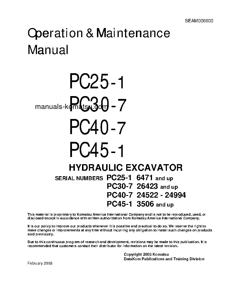 PC40-7(JPN) S/N 24522-UP Operation manual (English)