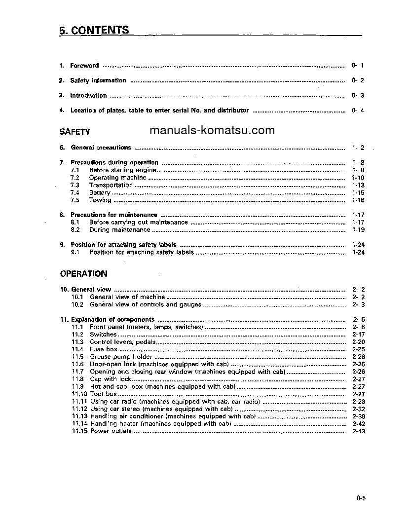Protected: D41P-6(BRA) S/N B20001-B20500 Operation manual (English)