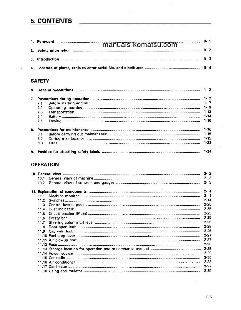 Protected: WA900-1(USA)-L S/N A20001-A20007 Operation manual (English)