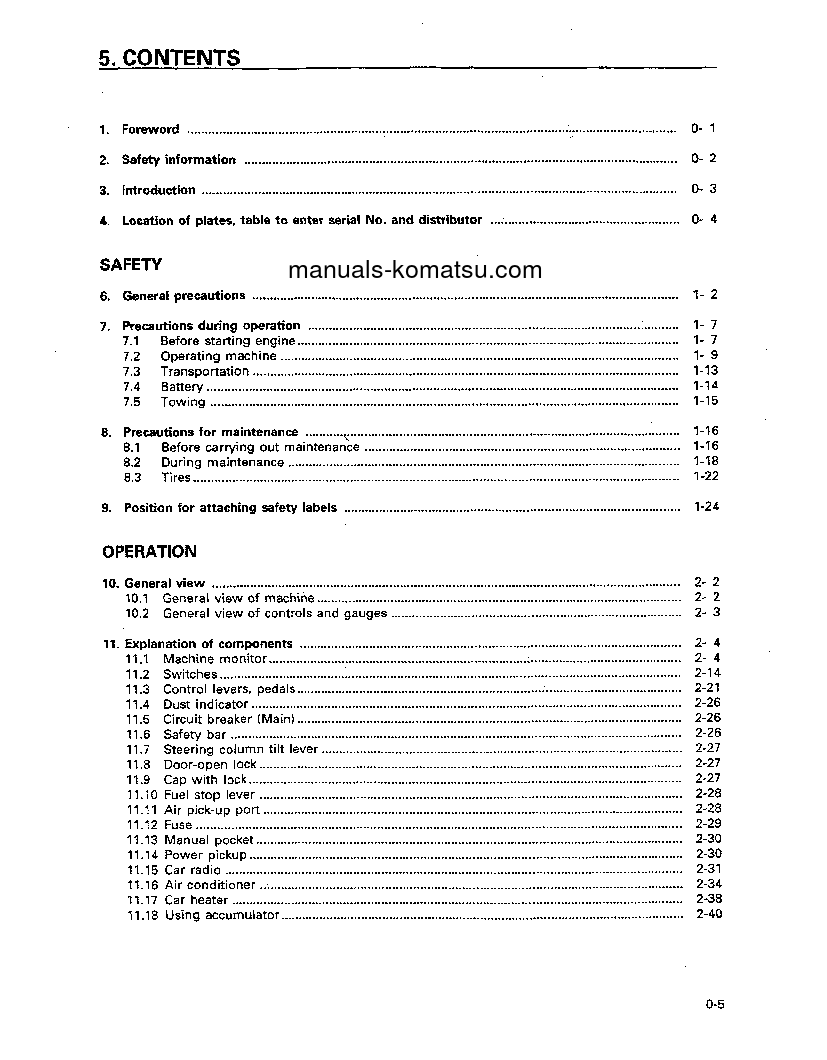 Protected: WA700-1(JPN) S/N 15000-UP Operation manual (English)