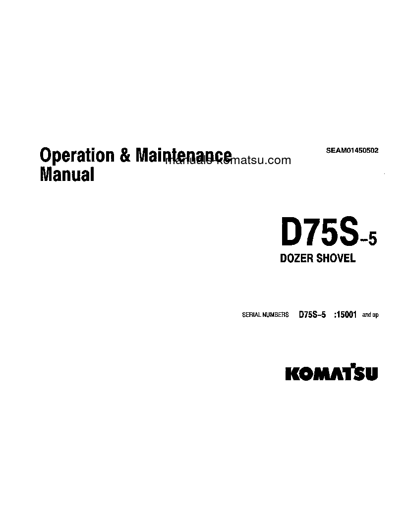 D75S-5(JPN)-A S/N 15001-UP Operation manual (English)