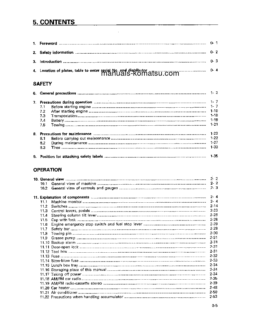Protected: WA700-3(JPN) S/N 50001-50009 Operation manual (English)