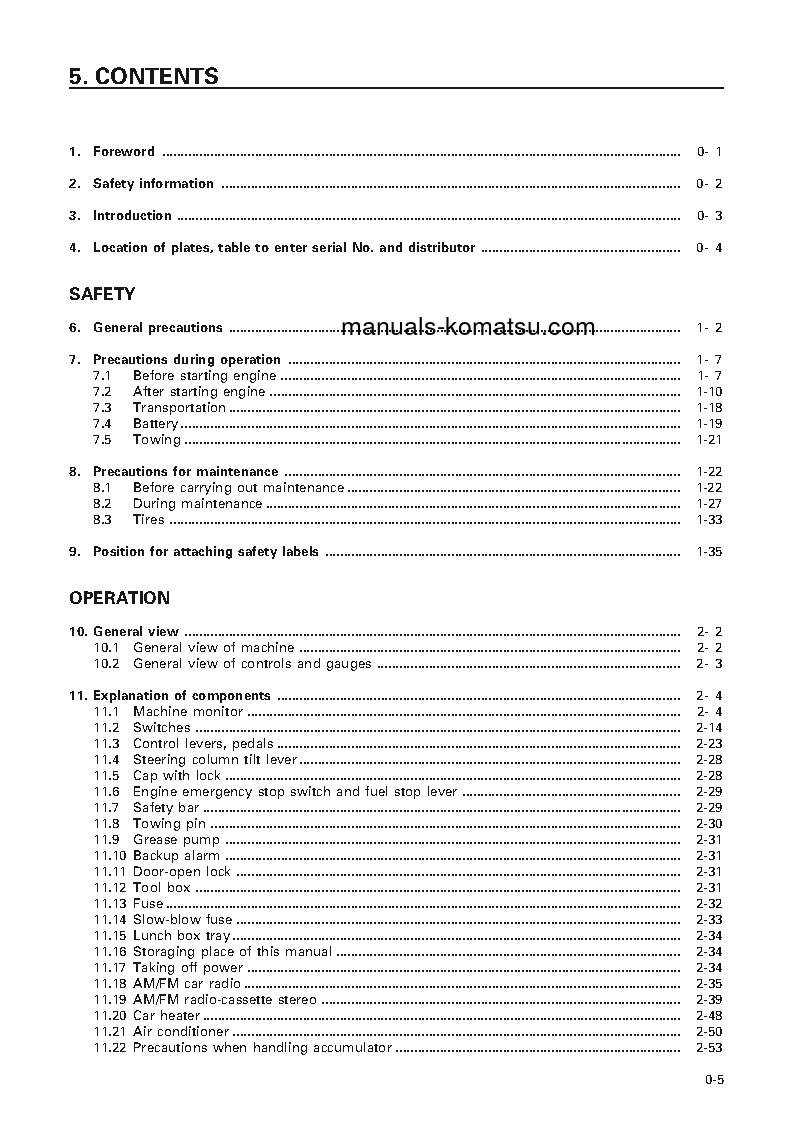 Protected: WA700-3(JPN) S/N 50010-51000 Operation manual (English)