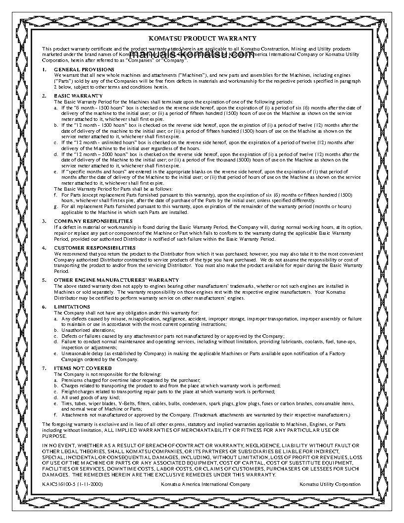 Protected: PC128UU-2(JPN) S/N 5001-5837 Operation manual (English)