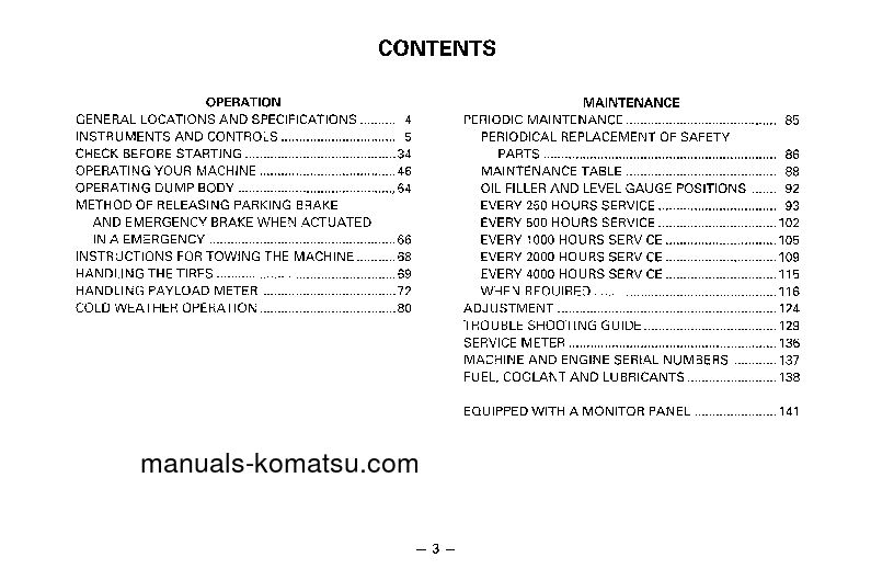 Protected: HD785-3(JPN) S/N 2001-2268 Operation manual (English)