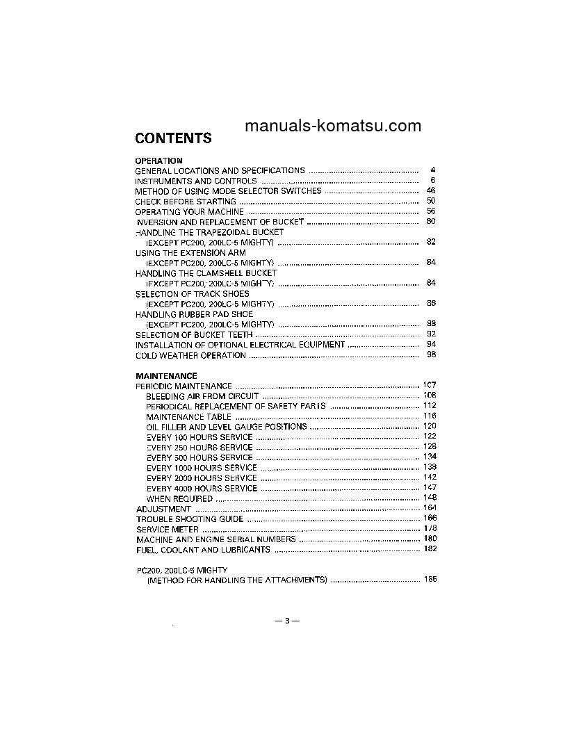 Protected: PC200-5(JPN) S/N 58019-UP Operation manual (English)