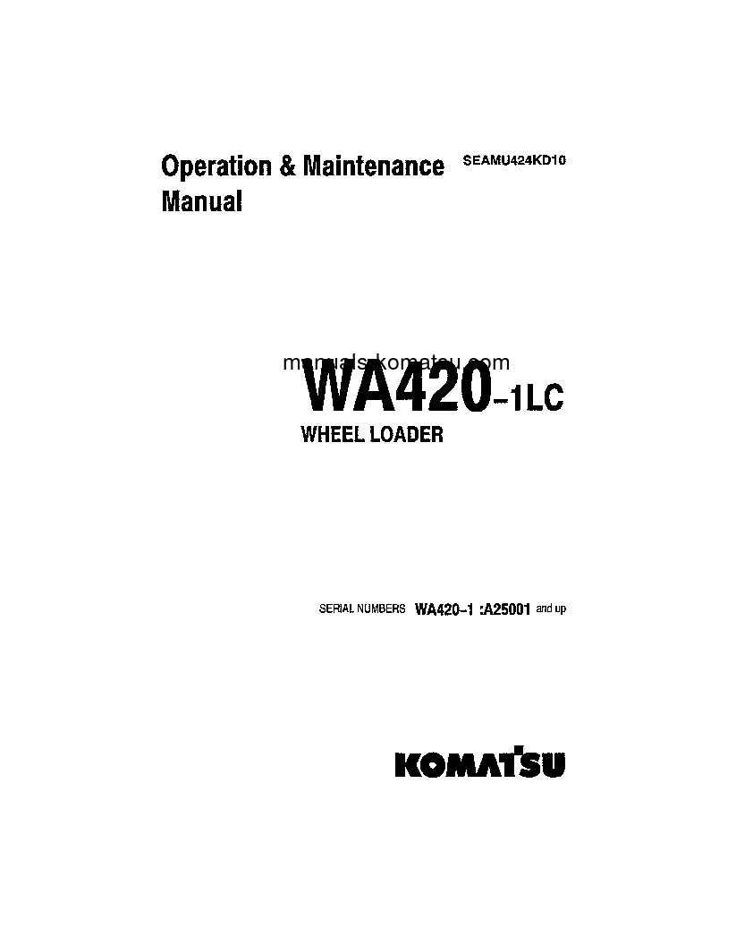 WA420-1(JPN)-LC S/N A25001-UP Operation manual (English)