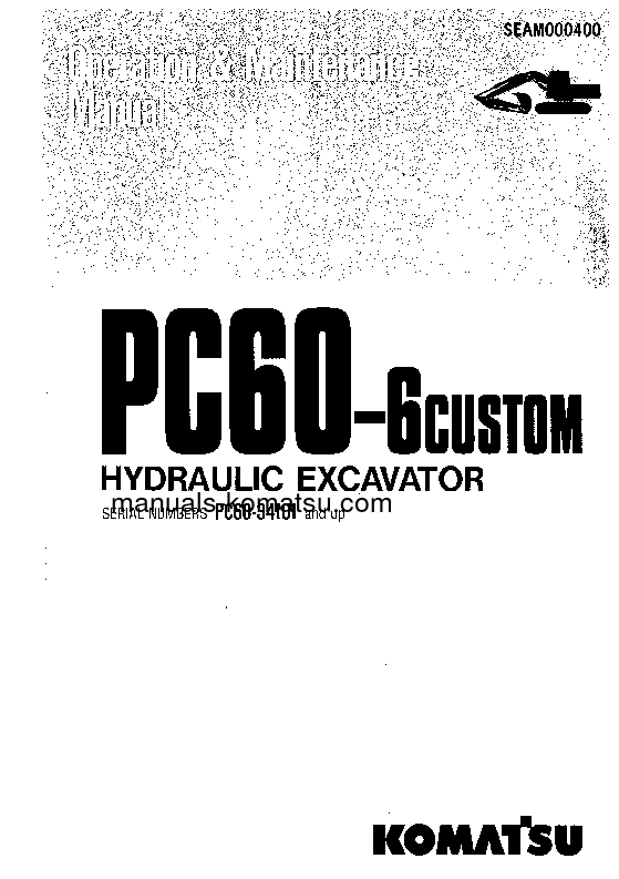 PC60-6(JPN)-CUSTOM S/N 34101-UP Operation manual (English)