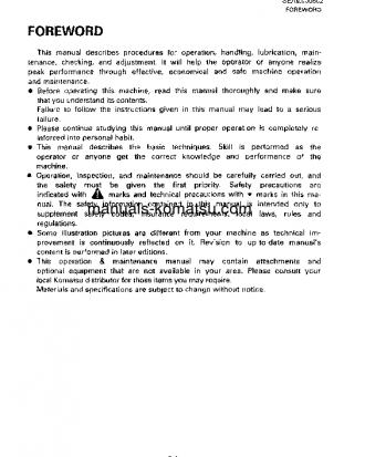 PC650-5(JPN) S/N 20001-20163 Operation manual (English)