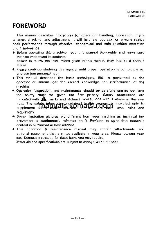 Protected: PC650-5(JPN)-H S/N 20001-UP Operation manual (English)