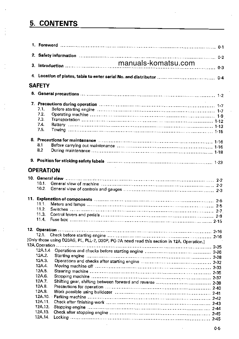 Protected: D20AG-7(JPN) S/N 76441-UP Operation manual (English)