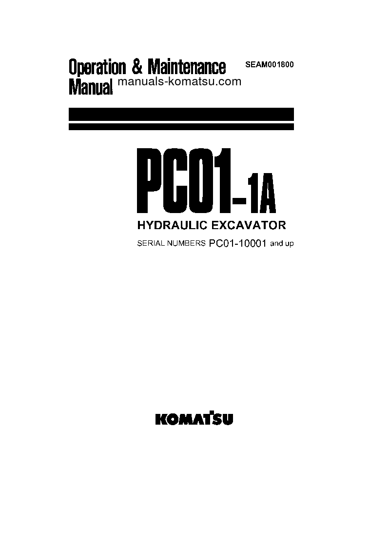 PC01-1(JPN)-A S/N 10001-14000 Operation manual (English)