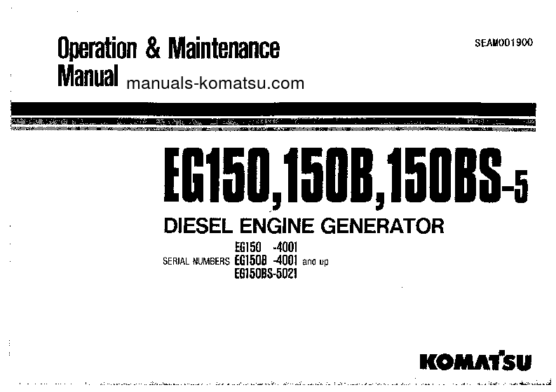 EG150-5(JPN) S/N 4001-6000 Operation manual (English)