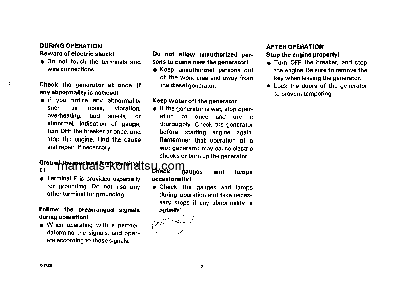 Protected: EG150-5(JPN) S/N 4001-6000 Operation manual (English)