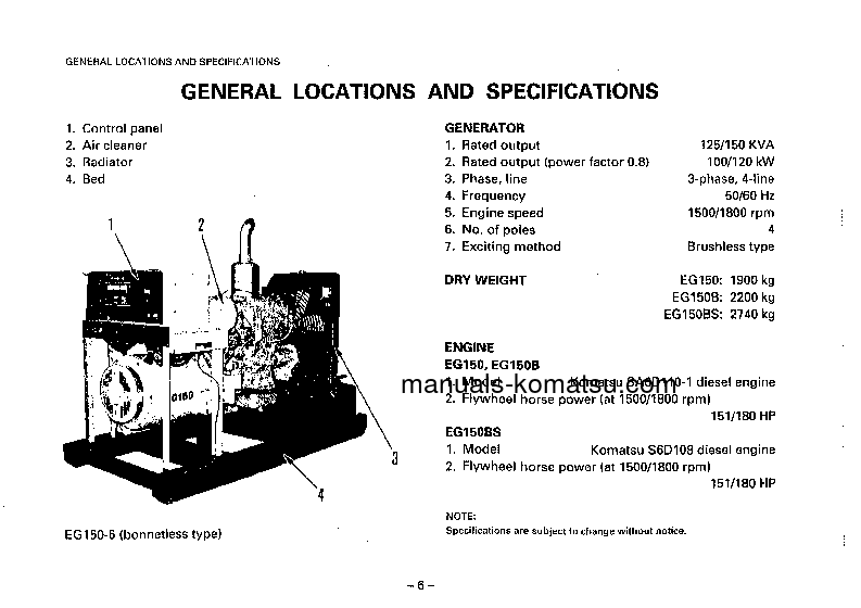 Protected: EG150-5(JPN) S/N 4001-6000 Operation manual (English)