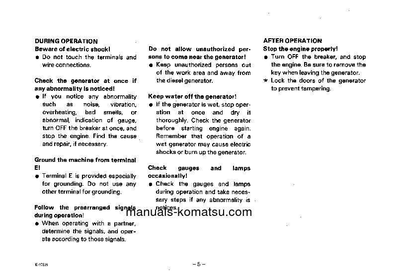 Protected: EG150BS-5(JPN) S/N 6001-UP Operation manual (English)