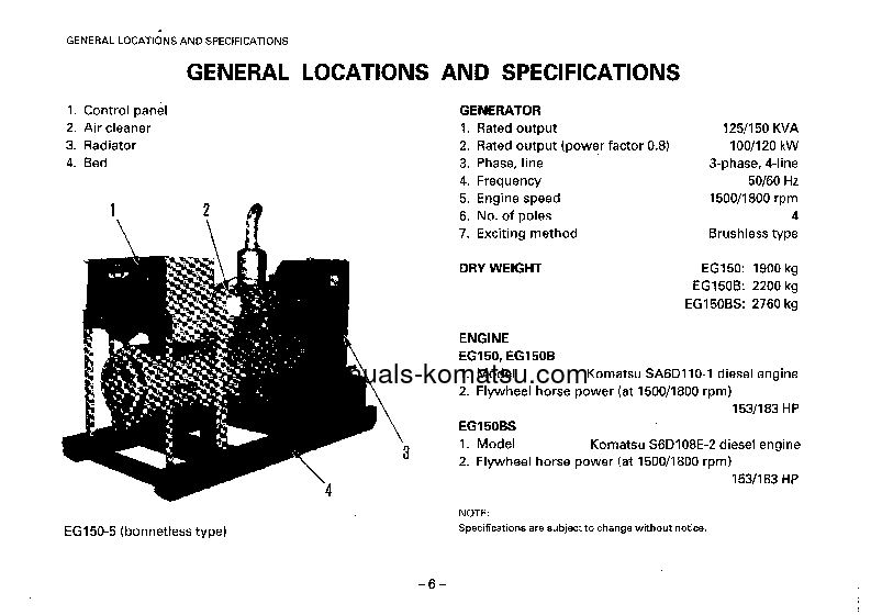 Protected: EG150BS-5(JPN) S/N 6001-UP Operation manual (English)