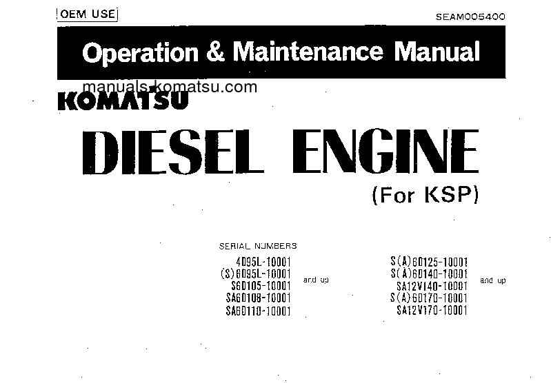 S6D125-1(JPN)-FOR KSP S/N 10001-UP Operation manual (English)