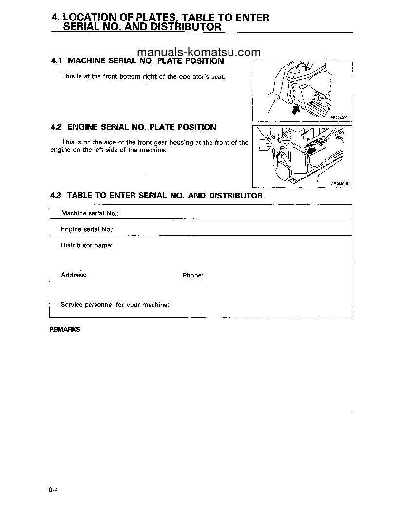 Protected: D41P-6(BRA) S/N B20501-B30000 Operation manual (English)