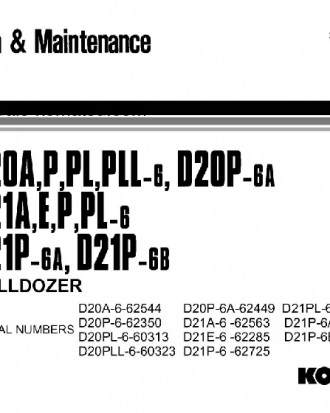 D20A-6(JPN) S/N 62544-UP Operation manual (English)