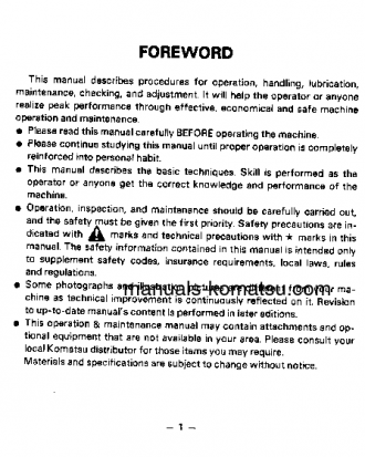 D20A-6(JPN) S/N 62544-UP Operation manual (English)